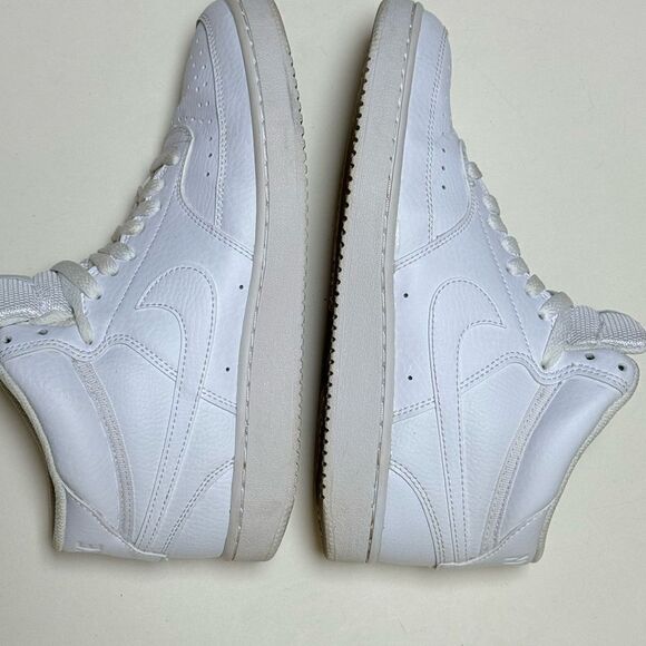 Nike Women’s Court Vision Mid Triple White Sneakers Sz 8 - Picture 12 of 16